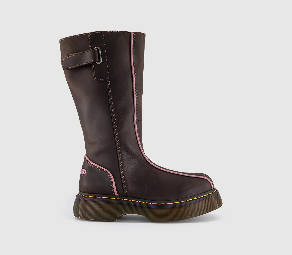 Womens Dr. Martens Buzz Hi Boots Dark Brown Wyoming