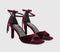 Womens OFFICE Hypnotise Bow Back Heeled Sandals Burgundy Velvet