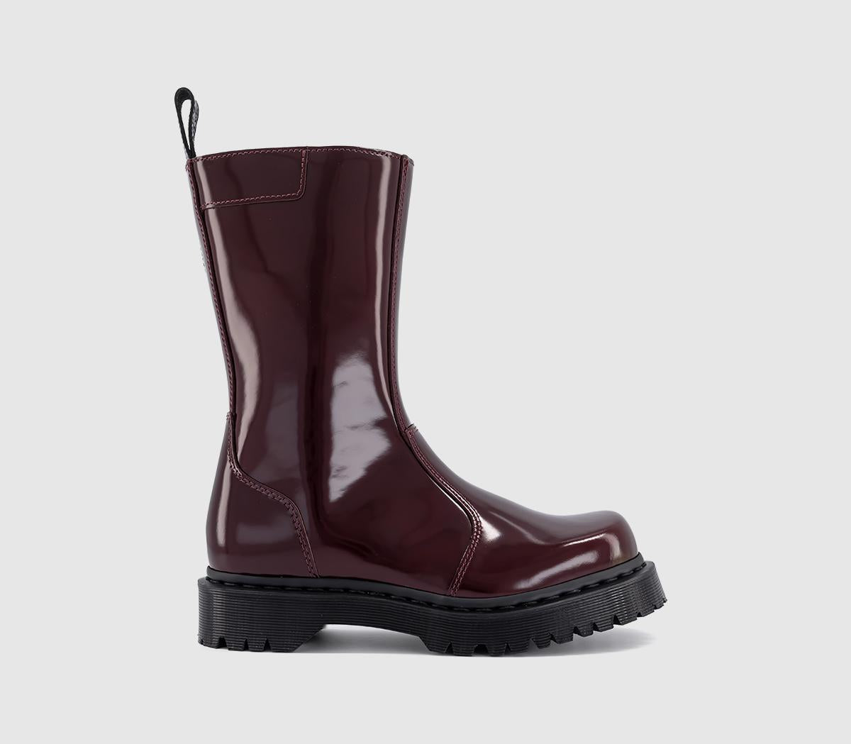 Womens Dr. Martens Rejena High Boots Red Laquered Leather