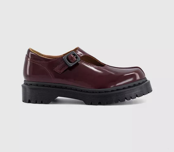 Womens Dr. Martens Rejena Mary Janes Red Laquered Leather