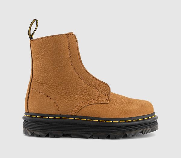 Womens Dr. Martens Zebzag Laceless Wool Lined Boots Desert Brown Milled Nubuck Wp