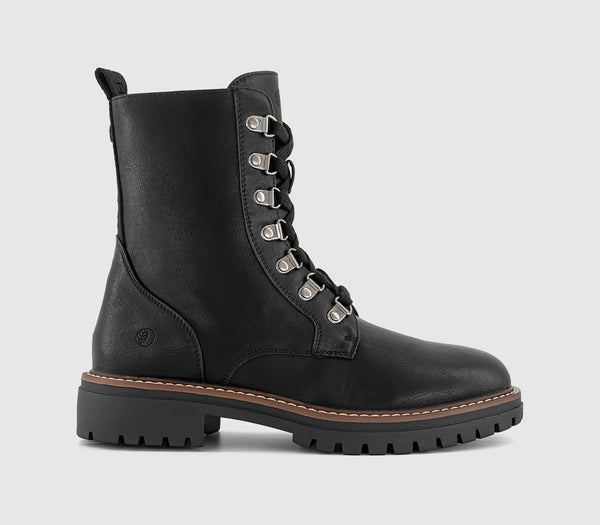 Womens EARTHADDICT Aster Hiker Lace Up Boot Black