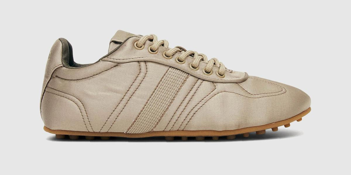 Nobu Tanaka② Womens ALOHAS Tb.69 Rife Sneakers Taupe Satin – OFFCUTS SHOES by