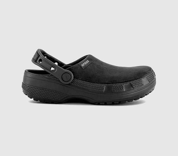 Womens Crocs Classic Crafted Velvet Clogs Black