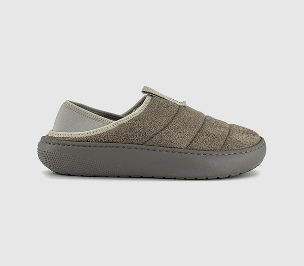 Mens Crocs Classic Sueded Moc Slippers Galactic Grey