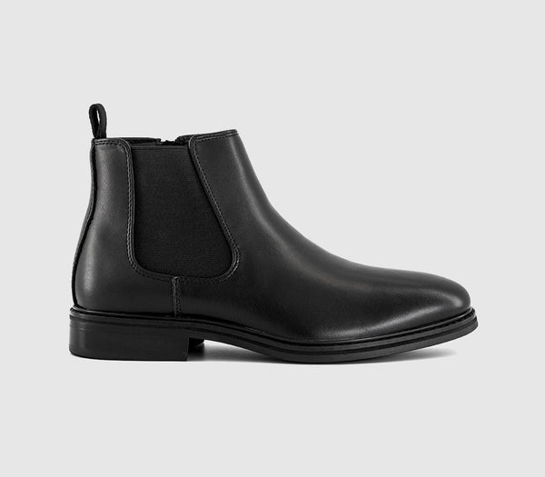 Mens OFFICE Braxton Inside Zip Smart Chelsea Boots Black
