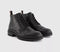 Mens OFFICE Bowie Chunky Leather Lace Boots Black Leather