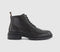 Mens OFFICE Bowie Chunky Leather Lace Boots Black Leather