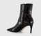 Womens OFFICE After Party Stiletto Ankle Boots Black Croc Leather