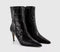 Womens OFFICE After Party Stiletto Ankle Boots Black Croc Leather