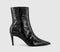 Womens OFFICE After Party Stiletto Ankle Boots Black Croc Leather