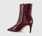 Womens OFFICE After Party Stiletto Ankle Boots Burgundy Croc Leather