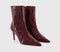 Womens OFFICE After Party Stiletto Ankle Boots Burgundy Croc Leather