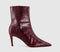 Womens OFFICE After Party Stiletto Ankle Boots Burgundy Croc Leather