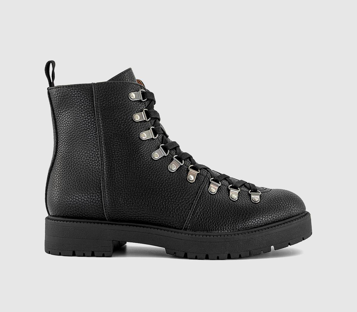 Mens OFFICE Benson 9 Eyelet Lace Up Boots Black