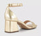 Womens OFFICE Makaya Two Part Block Heel Sandals Gold