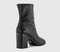 Womens OFFICE Aiden Front Zip Block Heel Boots Black Leather