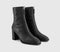 Womens OFFICE Aiden Front Zip Block Heel Boots Black Leather
