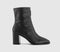 Womens OFFICE Aiden Front Zip Block Heel Boots Black Leather - OFFCUTS SHOES by OFFICE