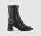 Womens OFFICE Anatomy Apron Heeled Boot Black Leather - OFFCUTS SHOES by OFFICE
