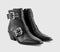 Womens OFFICE Axis Buckle Heeled Ankle Boots Black