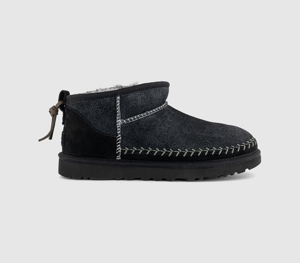 Womens UGG Classic Ultra Mini Biarritz Boots Black UK Size 6