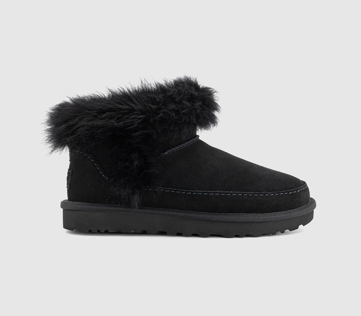 Womens UGG Classic Ultra Mini Chalet Boots Black UK Size 4