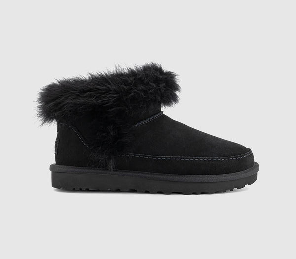 Womens UGG Classic Ultra Mini Chalet Boots Black UK Size 4