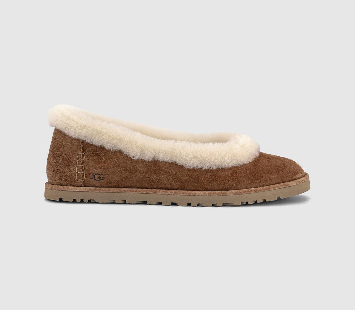 Womens UGG Zora Ballet Flats Chestnut
