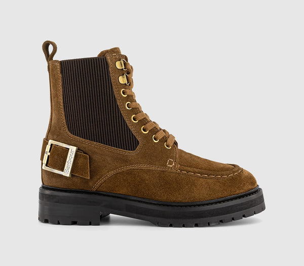 Womens Barbour Leonie Lace Up Boots Tobacco Suede