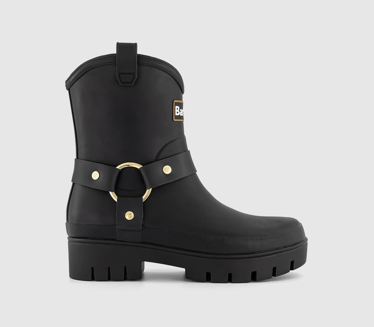 Womens Barbour Elley Harness Welly Boots Black