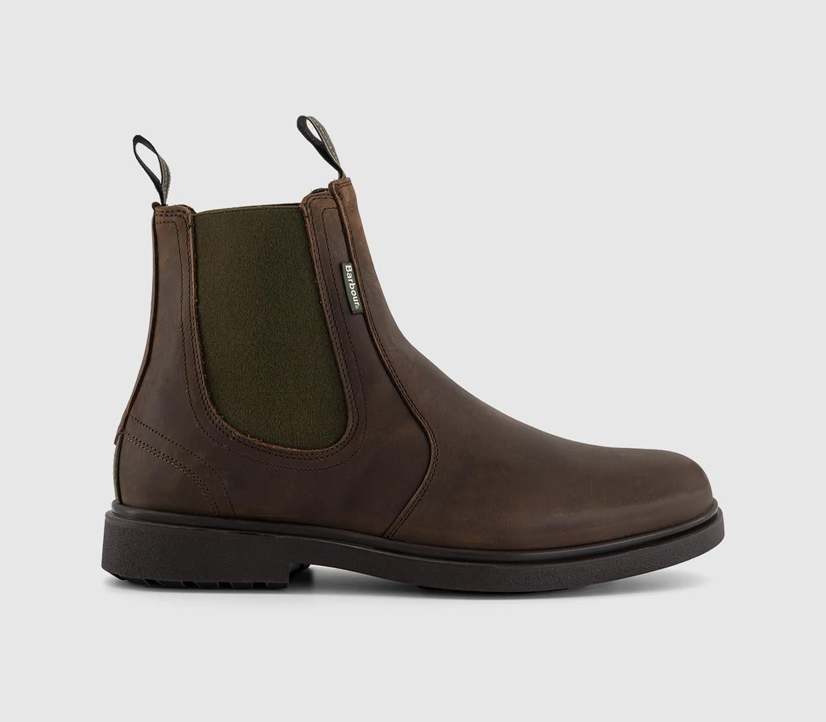 Mens Barbour Hale Chelsea Boots Dark Brown Uk Size 7