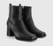 Womens OFFICE Arcadia Square Toe Block Heel Ankle Boots Black Leather