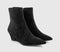 Womens OFFICE Azalea Pointed Wedge Boots Black Faux Suede