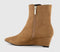 Womens OFFICE Azalea Pointed Wedge Boots Tan Faux Suede
