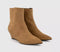 Womens OFFICE Azalea Pointed Wedge Boots Tan Faux Suede