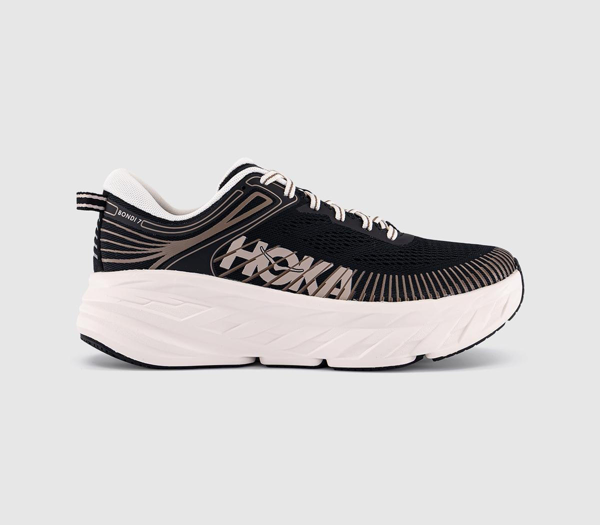 HOKA Bondi 7 Trainers Black Rose Cream F