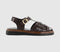 Womens OFFICE Suzie Fisherman Sandals Brown Leather