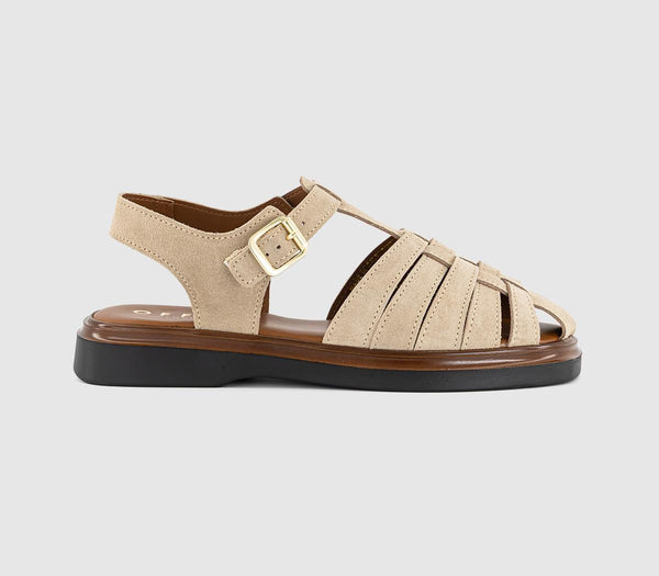 Womens OFFICE Suzie Fisherman Sandals Beige Suede