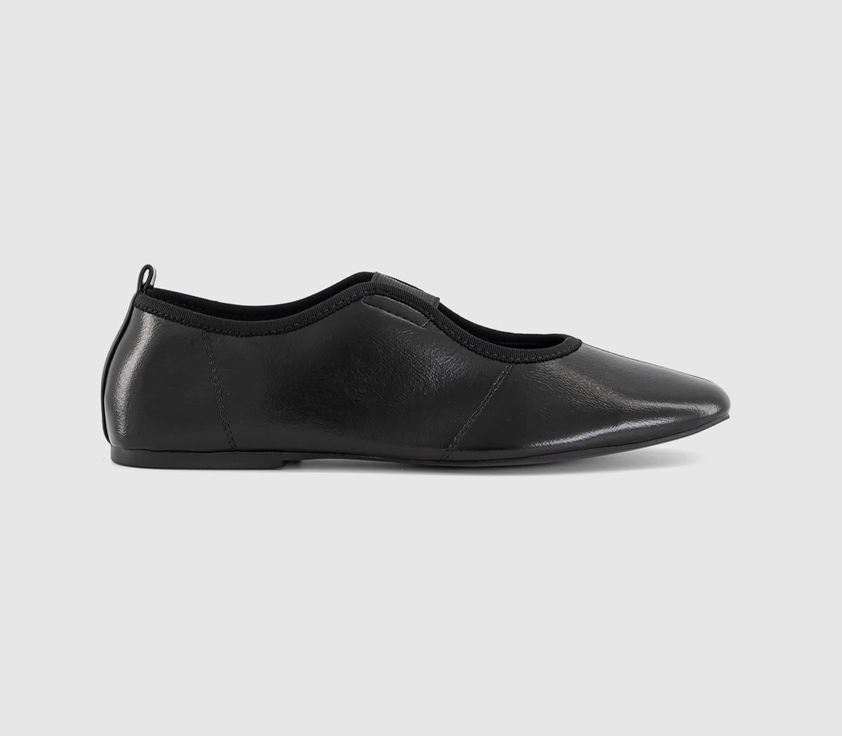 Womens OFFICE Fraser Soft Elastic Mary Jane Ballet Flats Black