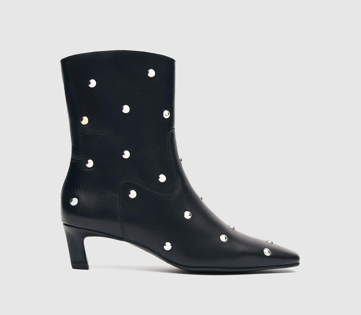 Womens ALOHAS Nash Studs Ankle Boots Black Leather