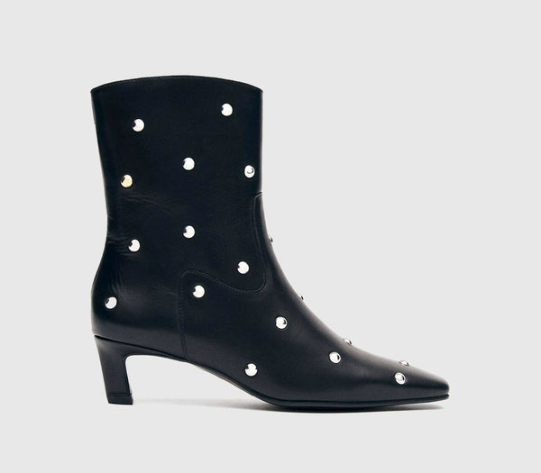 Womens ALOHAS Nash Studs Ankle Boots Black Leather