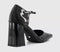 Womens OFFICE Mirelle Two Part Square Toe Block Heels Black Patent