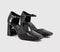 Womens OFFICE Mirelle Two Part Square Toe Block Heels Black Patent