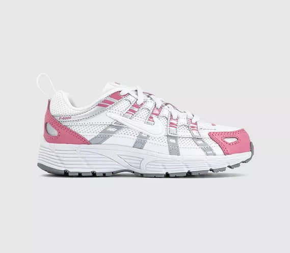 Kids Nike P-6000 Youth Trainers Off White Peonysmoke Grey