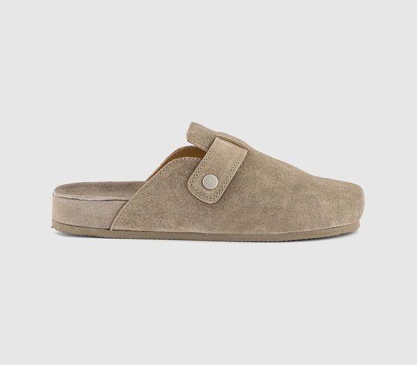 Womens OFFICE Fawn Slip On Clogs Grey Suede