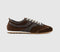 Womens OFFICE Thunder Suede Slim Sole Runner Brown Suede