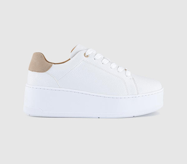 Womens OFFICE Tedi Lace Up Platform Trainers White