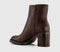 Womens OFFICE Apollo Heeled Platform Ankle Boots Brown Leather