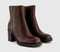 Womens OFFICE Apollo Heeled Platform Ankle Boots Brown Leather